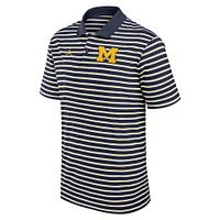 Men's Jordan Brand Navy/White Michigan Wolverines Primetime Victory Striped Performance Polo