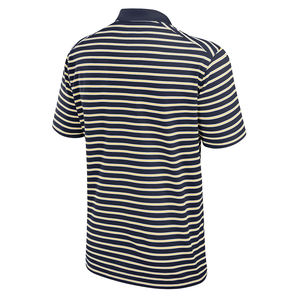 Men's Jordan Brand Navy/White Michigan Wolverines Primetime Victory Striped Performance Polo