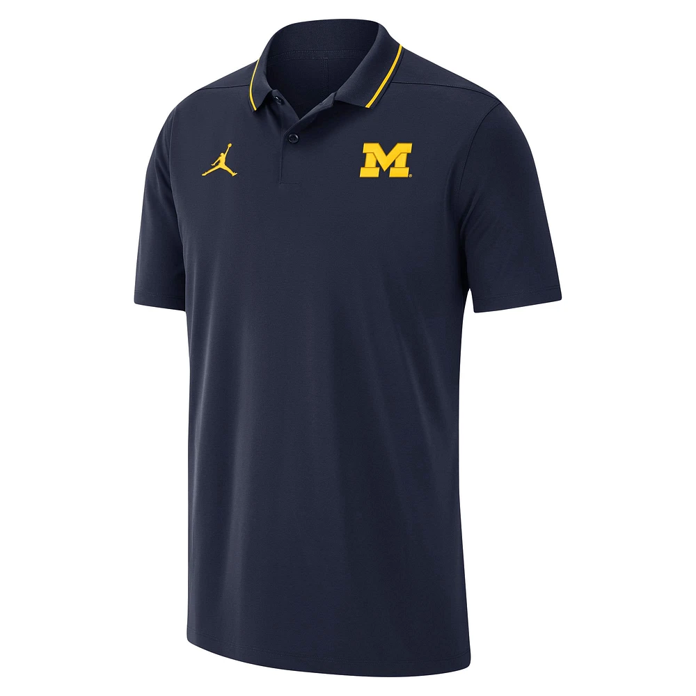Men's Jordan Brand Navy Michigan Wolverines 2023 Coaches Performance Polo