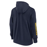 Men's Jordan Brand Navy Michigan Wolverines 2024 Sideline Full-Zip Hoodie