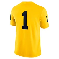 Men's Jordan Brand #1 Maize Michigan Wolverines Alternate Game Jersey