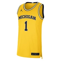 Men's Jordan Brand #1 Maize Michigan Wolverines Limited Authentic Jersey