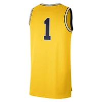 Men's Jordan Brand #1 Maize Michigan Wolverines Limited Authentic Jersey