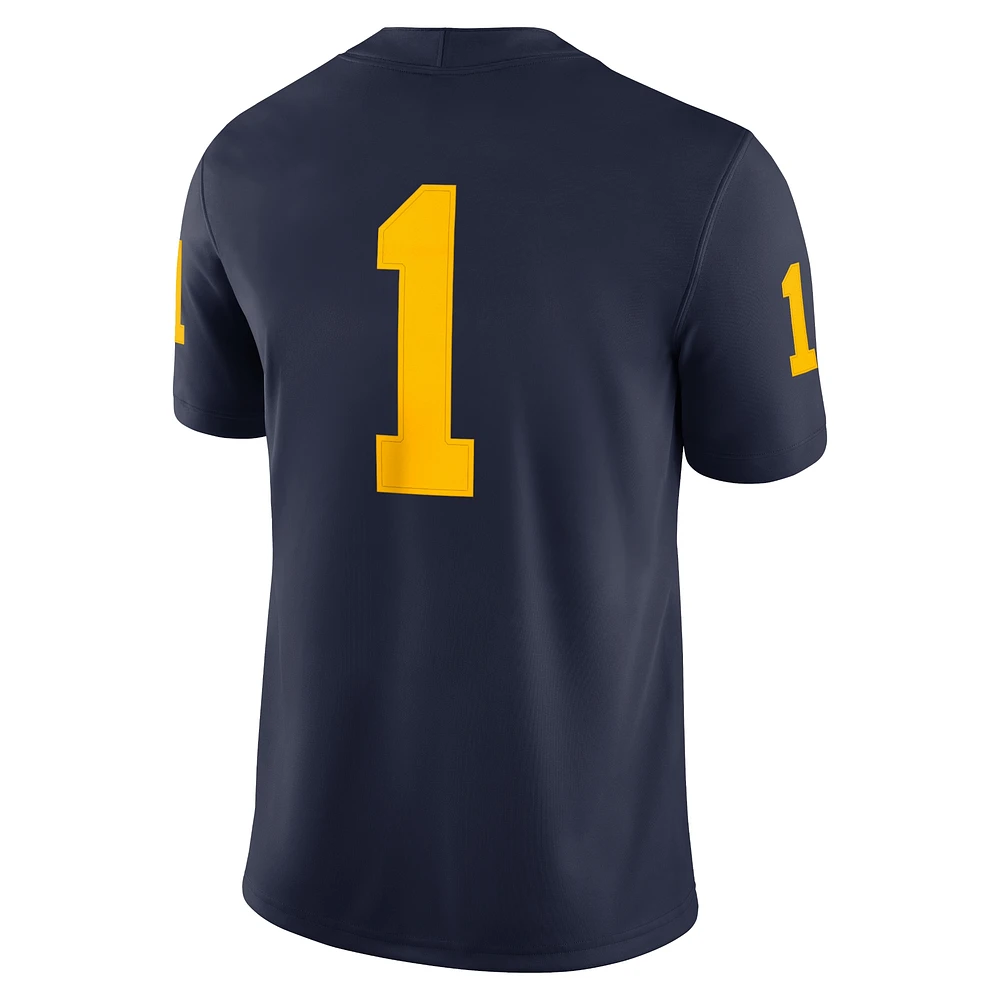 Men's Jordan Brand #1 Navy Michigan Wolverines Game Jersey