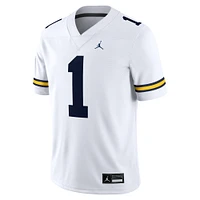 Men's Jordan Brand #1 White Michigan Wolverines Game Jersey