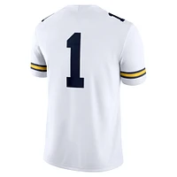 Men's Jordan Brand #1 White Michigan Wolverines Game Jersey