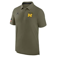 Men's Jordan Brand Olive Michigan Wolverines 2024 Military Appreciation Tour Performance Polo