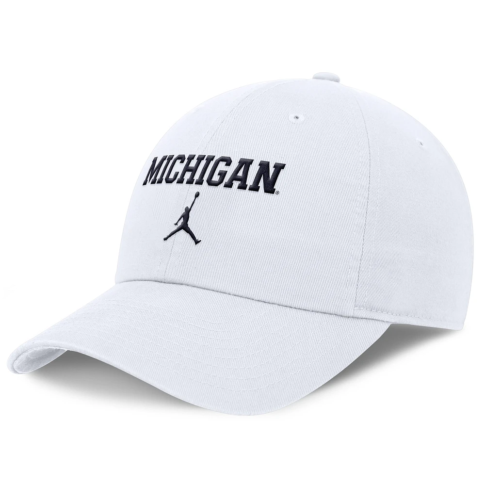 Men's Jordan Brand White Michigan Wolverines Club Tri-Glide Adjustable Hat