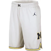 Men's Jordan Brand White Michigan Wolverines Replica Team Basketball Shorts