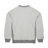 Sweat-shirt à col rond en polaire arqué Mitchell & Ness pour hommes, gris chiné Michigan Wolverines