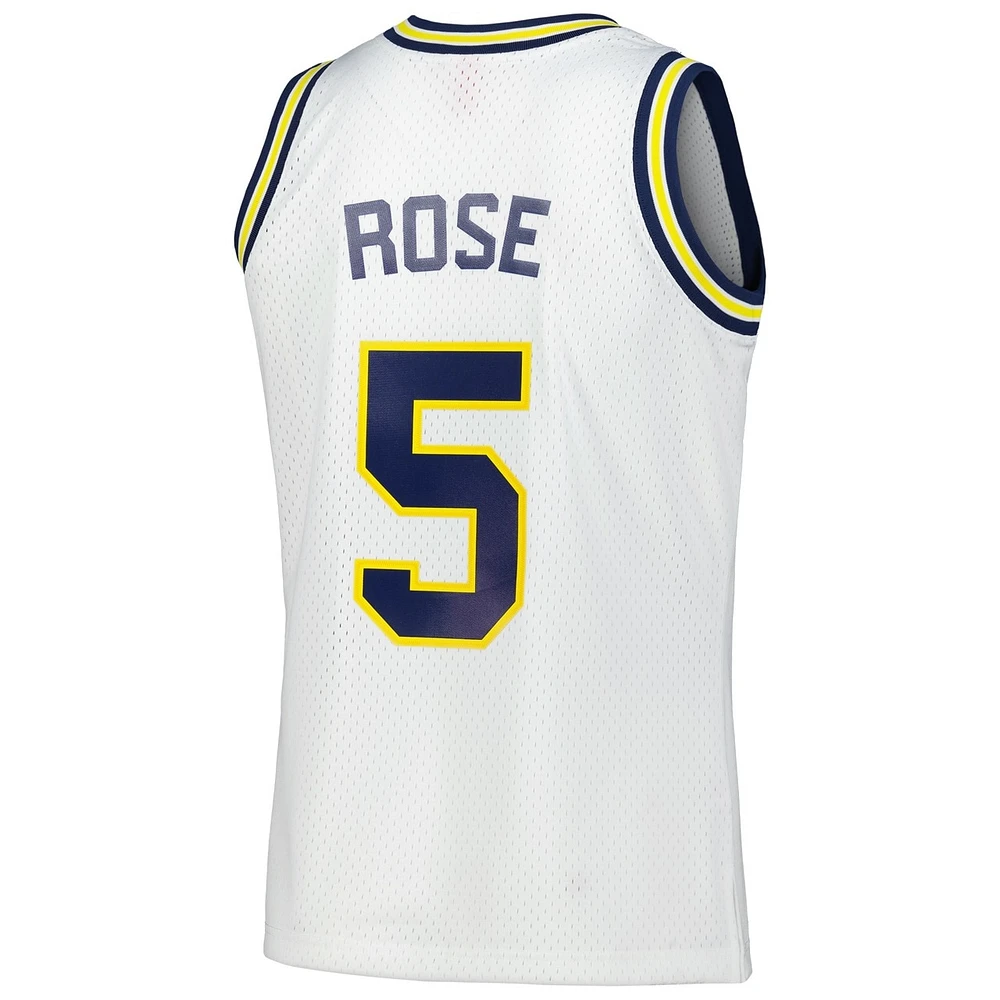 Men's Mitchell & Ness Jalen Rose White Michigan Wolverines 1991/92 Swingman Player Jersey