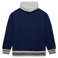 Sweat à capuche en polaire arqué Mitchell & Ness pour hommes, Michigan Wolverines, bleu marine