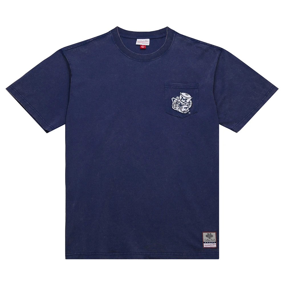 Men's Mitchell & Ness Navy Michigan Wolverines Big Tall Fade Away Premium T-Shirt