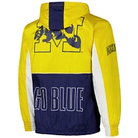 Men's Mitchell & Ness Navy Michigan Wolverines Big Shot Premium Full-Zip Windbreaker