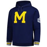 Sweat à capuche en polaire point de chaîne bleu marine Michigan Wolverines Mitchell & Ness pour homme