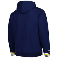 Sweat à capuche en polaire point de chaîne bleu marine Michigan Wolverines Mitchell & Ness pour homme