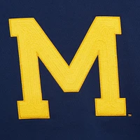 Sweat à capuche en polaire point de chaîne bleu marine Michigan Wolverines Mitchell & Ness pour homme