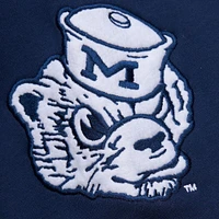Sweat à capuche en polaire point de chaîne bleu marine Michigan Wolverines Mitchell & Ness pour homme