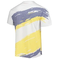 Men's Mitchell & Ness White Michigan Wolverines Paintbrush Sublimated T-Shirt