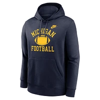 Men's Nike Navy Michigan Wolverines Legacy Football Icon Club Fleece Pullover Hoodie