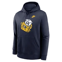 Men's Nike Navy Michigan Wolverines Legacy Logo Club Fleece Pullover Hoodie