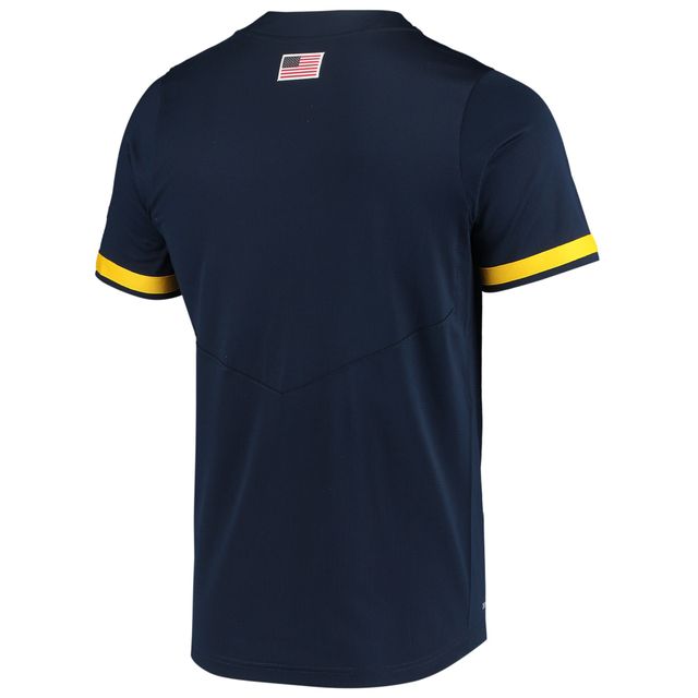 Maillot de baseball réplique à 2 boutons Nike pour homme, bleu marine, Michigan Wolverines