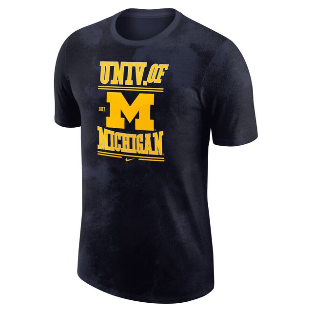 T-shirt Nike Michigan Wolverines Team Stack pour homme - Bleu marine
