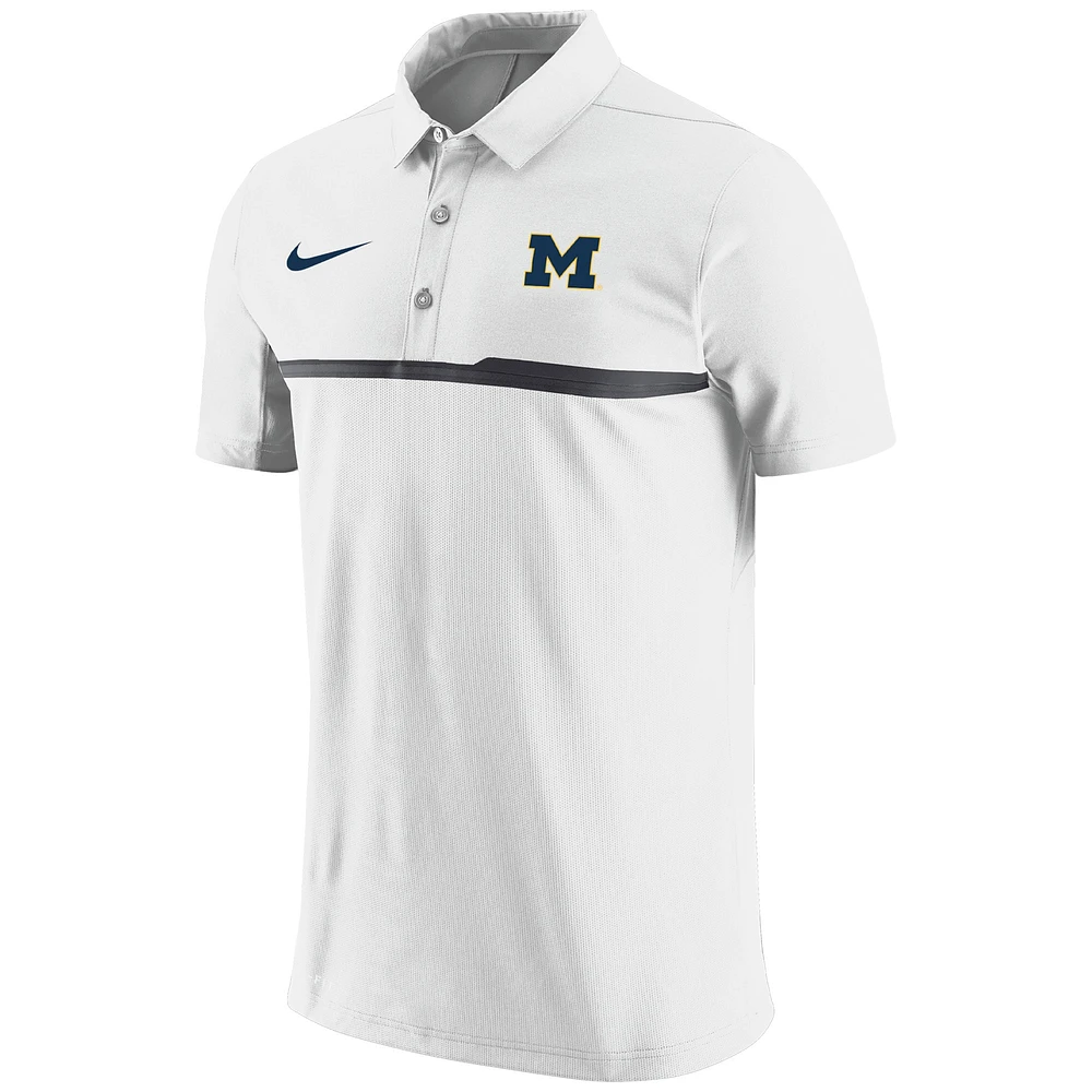 Men's Nike White Michigan Wolverines Coaches Performance Polo