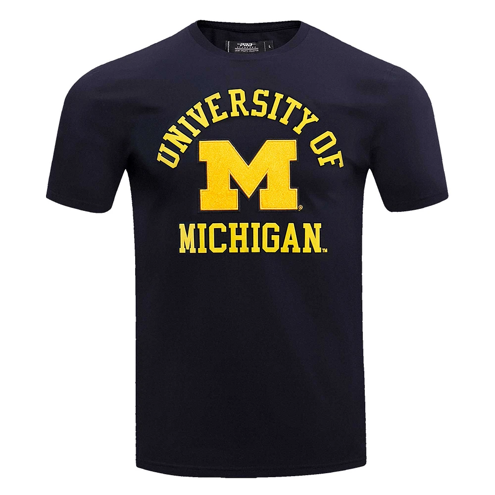 Men's Pro Standard Navy Michigan Wolverines Classic Stacked Logo T-Shirt