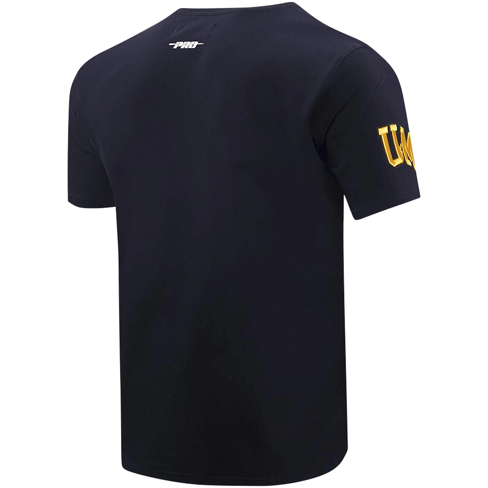 Men's Pro Standard Navy Michigan Wolverines Classic Stacked Logo T-Shirt