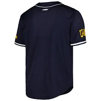 Men's Pro Standard Navy Michigan Wolverines Mesh Full-Button Replica Baseball Jersey