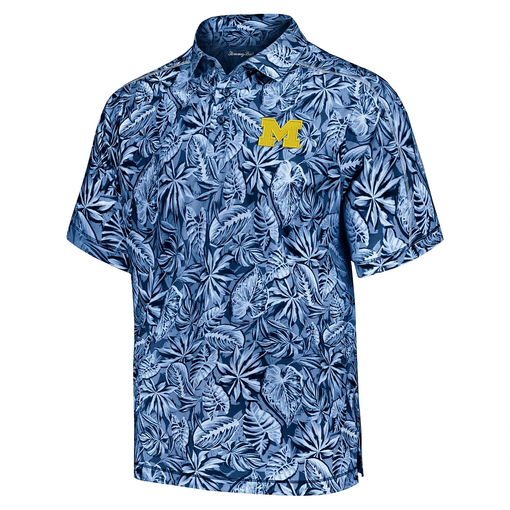 Men's Tommy Bahama Blue Michigan Wolverines Tropical Score IslandZone Polo