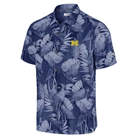 Men's Tommy Bahama Navy Michigan Wolverines Big & Tall Coast Nuevo Fronds IslandZone Button-Up Shirt
