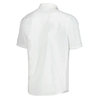 Men's Tommy Bahama White Michigan Wolverines Coconut Point Palm Vista IslandZone Camp Button-Up Shirt
