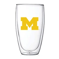 Michigan Wolverines 15oz. Double Wall Thermo Glass