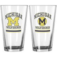 Michigan Wolverines 16oz. Pint Glass Two Pack