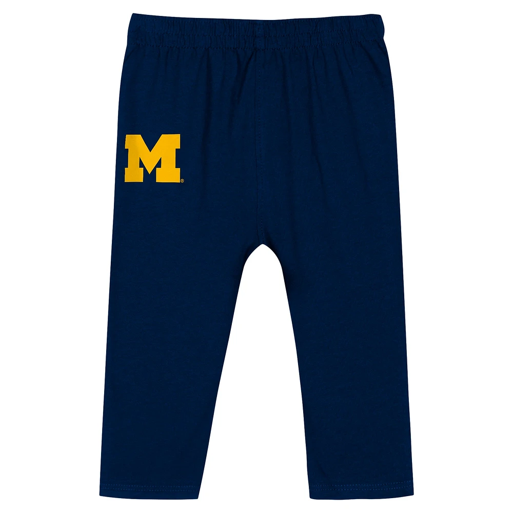 Newborn & Infant Michigan Wolverines Double Up Long Sleeve Bodysuit Pant Set