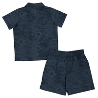 Toddler Colosseum  Heather Navy Michigan Wolverines Fern Champ Shirt and Shorts Set