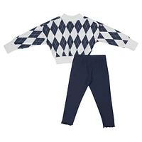 Toddler Colosseum White Michigan Wolverines The Dealio Sweater and Leggings Set