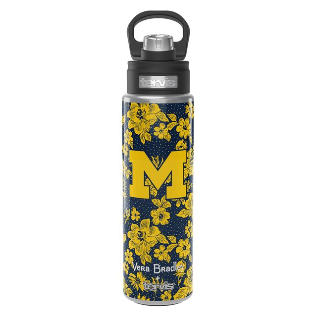 Vera Bradley x Tervis Michigan Wolverines 24 oz. Bouteille à large ouverture avec couvercle de luxe