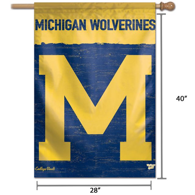 Bannière verticale simple face WinCraft Michigan Wolverines 28" x 40" College Vault