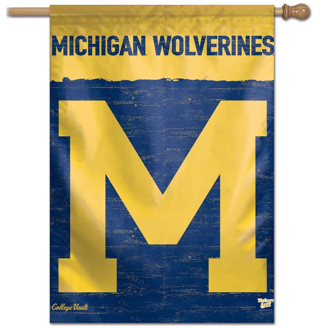 Bannière verticale simple face WinCraft Michigan Wolverines 28" x 40" College Vault