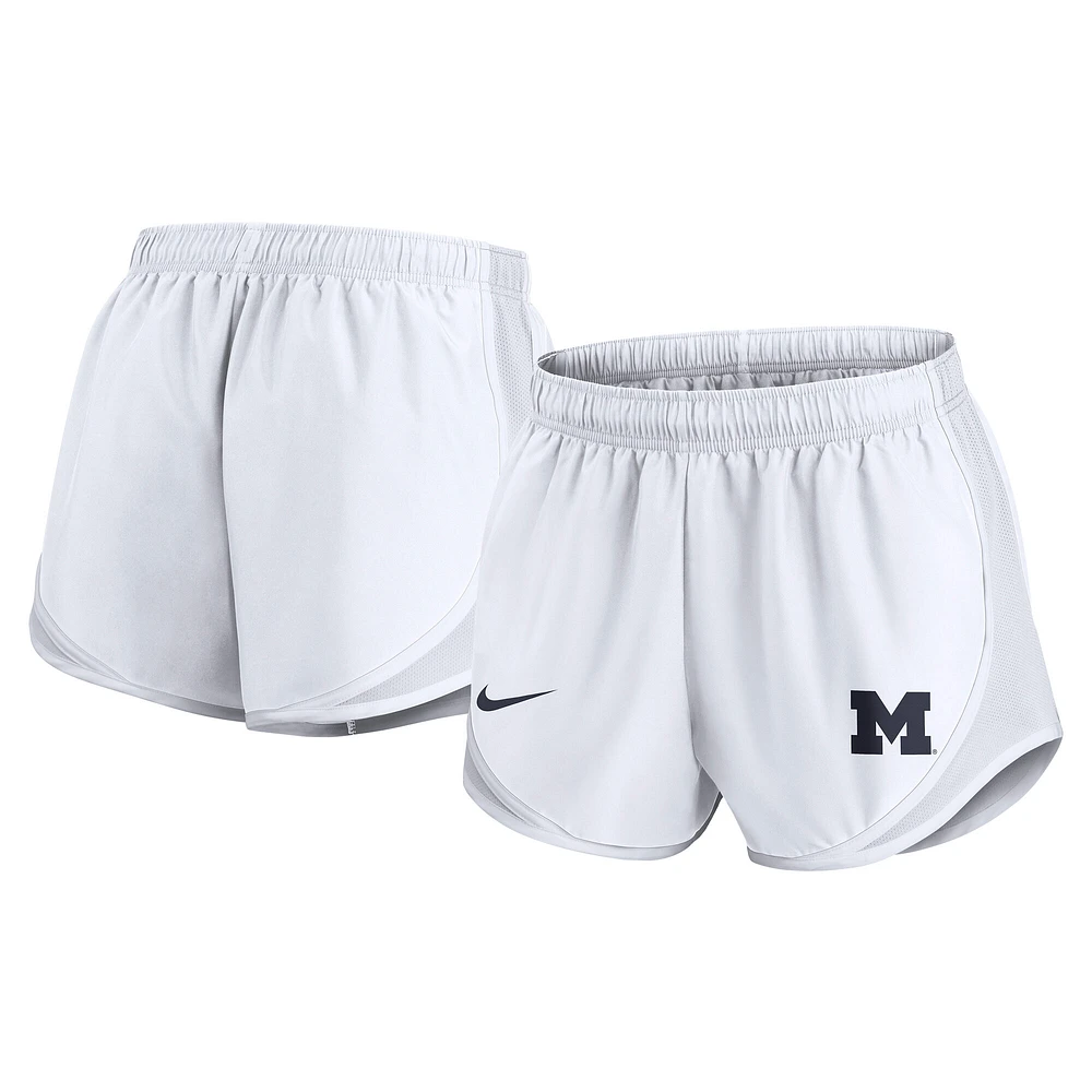 Women's Nike  White Michigan Wolverines Performance Tempo Shorts