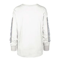 Women's '47 Cream Michigan Wolverines Statement SOA 3-Hit Long Sleeve T-Shirt