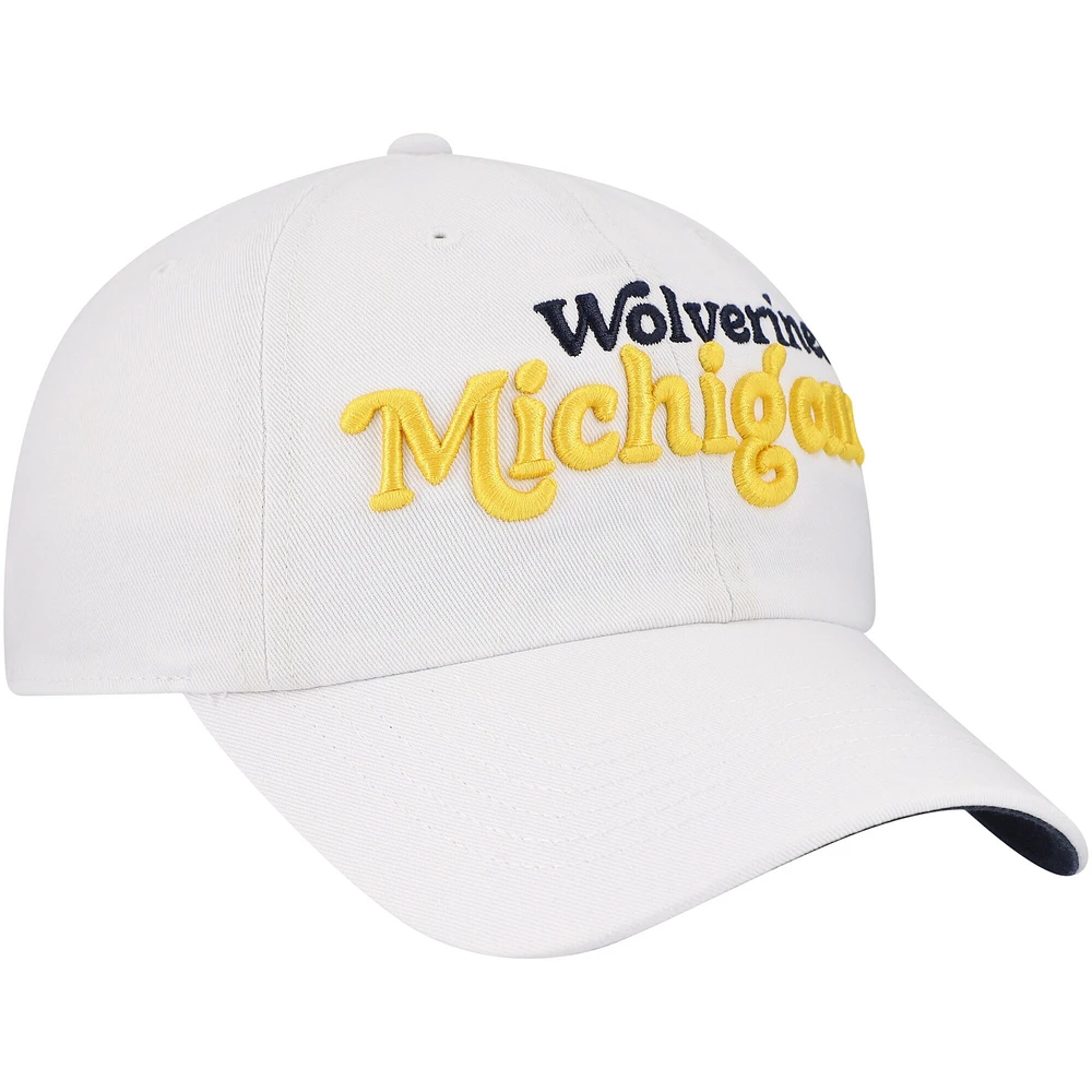 Women's '47 White Michigan Wolverines Pensacola Clean Up Adjustable Hat