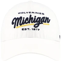 Women's '47 White Michigan Wolverines Sidney Clean Up Adjustable Hat