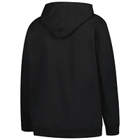 Women's Champion Black Michigan Wolverines Plus Heart & Soul Notch Neck Pullover