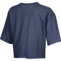 Women's Champion Heather Navy Michigan Wolverines Boyfriend Cropped T-Shirt