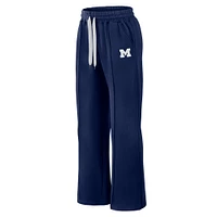 Women's Fanatics Navy Michigan Wolverines Prime Supersoft Fleece Flaired Sweatpants