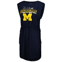 Women's G-III 4Her by Carl Banks Navy Michigan Wolverines GOAT Swimsuit Cover-Up Dress